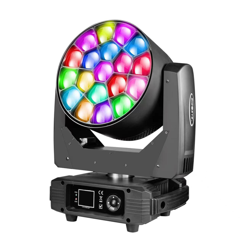 19шт 15Вт Big Bee Eye Zoom Wash Pixel Moving Head Light для сцены FD-LM1915B 